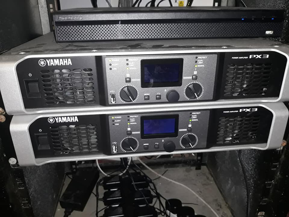 Power amp rack for a bar in Leicester installation