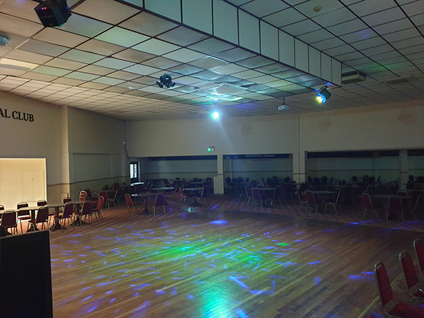 Dancefloor lighting installed social club leicester