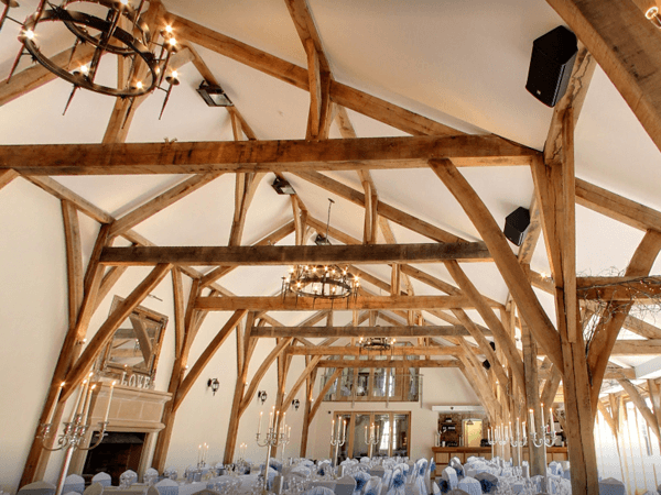 Quality pa speaker system installed in a wedding breakfast reception room