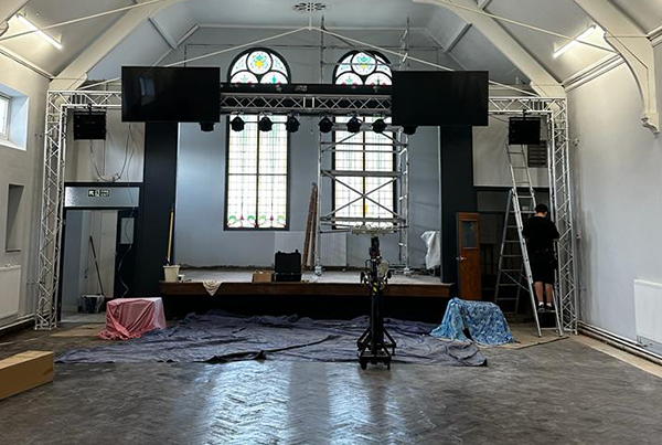 audio visual installation for a church in Grimsby