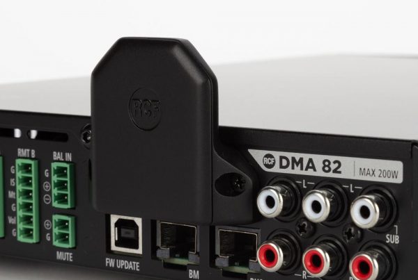 Close up of the RCF DMA 504 BT board.
